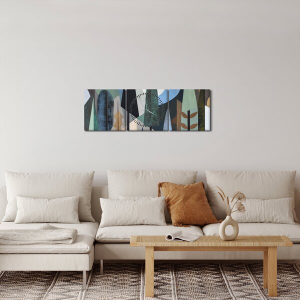 Kép - Természetes geometriai absztrakció II. (órával) (90x30 cm)