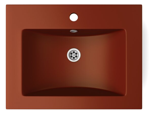 Gránit mosdó NERO Primo + szifon - 61 x 46 cm (piros)