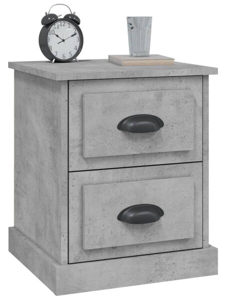 2 db betonszürke szerelt fa éjjeliszekrény 39 x 39 x 47,5 cm