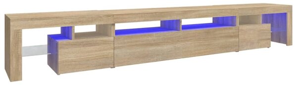 Sonoma tölgy színű TV-szekrény LED-lámpákkal 260x36,5x40 cm