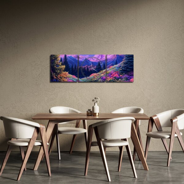 Kép - Lila táj teljes holdfénynél (órával) (90x30 cm)