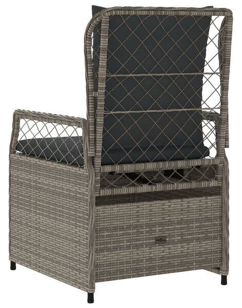2 db szürke polyrattan dönthető kerti szék