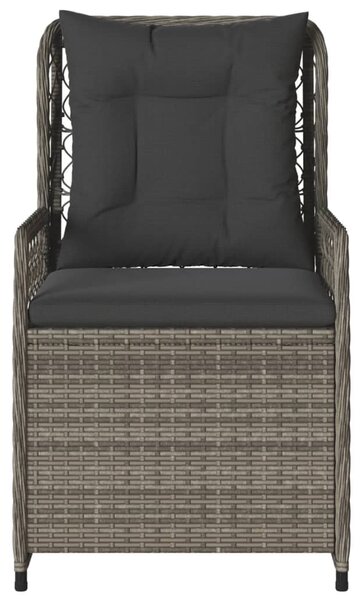 2 db szürke polyrattan dönthető kerti szék
