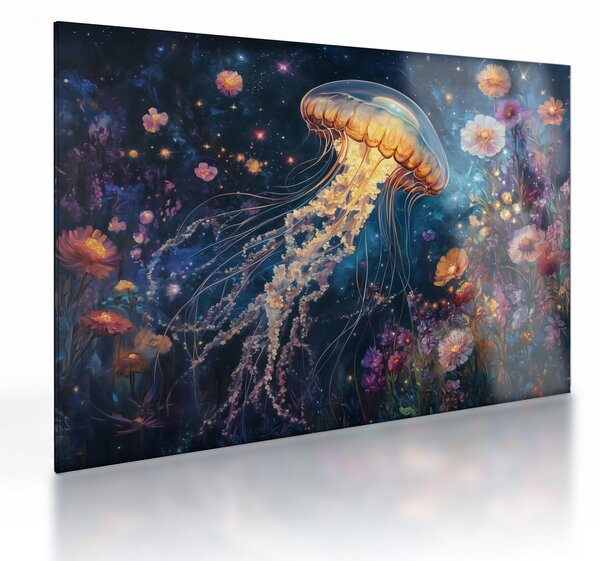 Üveg kép - Varázslatos medúza (70x50 cm)