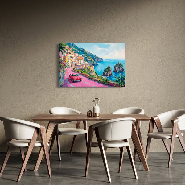Kép - Rózsaszín part menti út (90x60 cm)