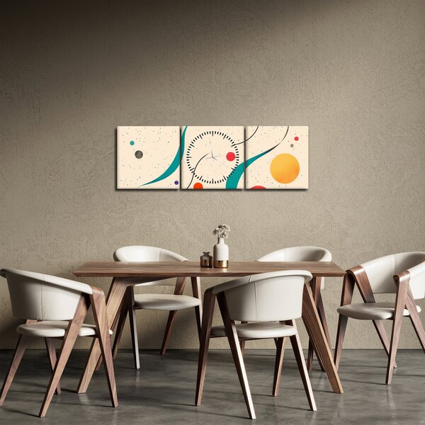 Kép - Minimalista színes illusztráció (órával) (90x30 cm)
