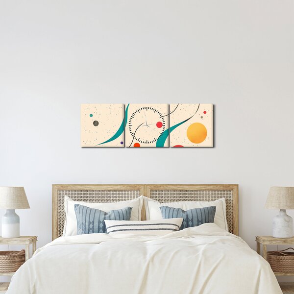 Kép - Minimalista színes illusztráció (órával) (90x30 cm)