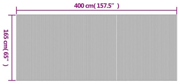 Fehér bambusz térelválasztó szélessége 400 cm magassága 165 cm