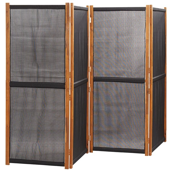 Fekete 4 paneles térelválasztó 280x180 cm