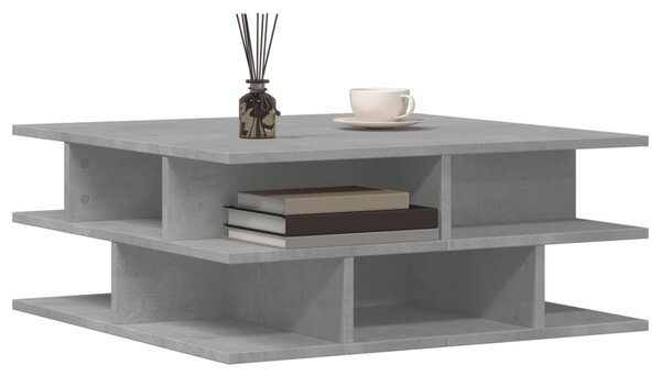 Betonszürke szerelt fa dohányzóasztal 70x70x29 cm