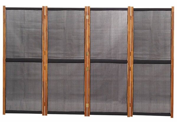 Fekete 4 paneles térelválasztó 280x180 cm