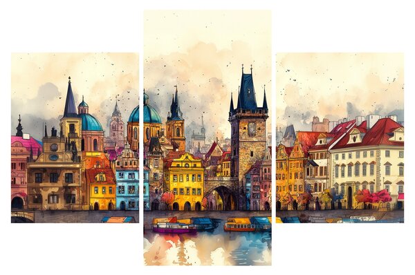 Kép - Ősz a festett városban (90x60 cm)