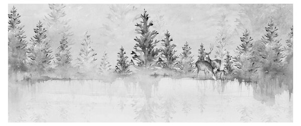 Kép - Szarvas a tónál (120x50 cm)