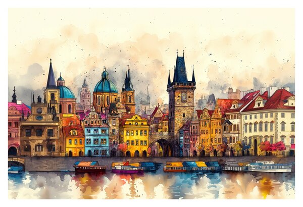 Kép - Ősz a festett városban (90x60 cm)