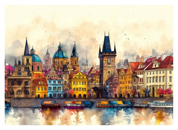 Kép - Ősz a festett városban (70x50 cm)