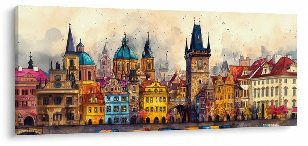 Kép - Ősz a festett városban (120x50 cm)