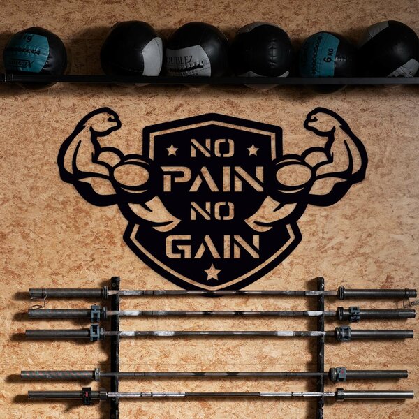Motivációs kép - No Pain No Gain, Fekete