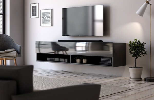 Derby 140 cm-es TV szekrény, fekete/fekete
