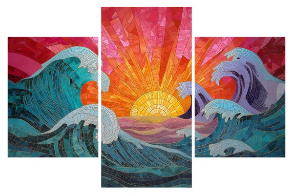 Kép - Hullámmozaik (90x60 cm)
