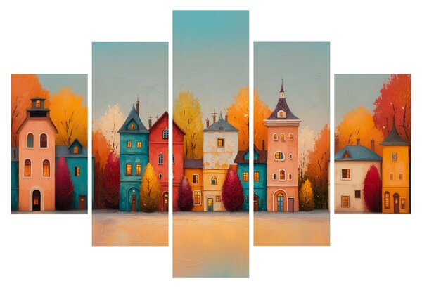 Kép - Őszi falu (150x105 cm)