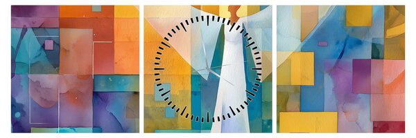 Kép - Geometrikus angyal (órával) (90x30 cm)
