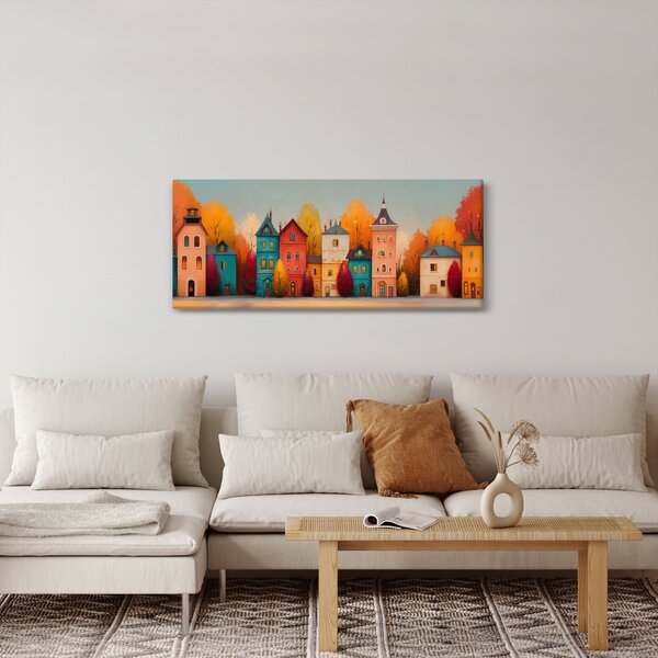 Kép - Őszi falu (120x50 cm)