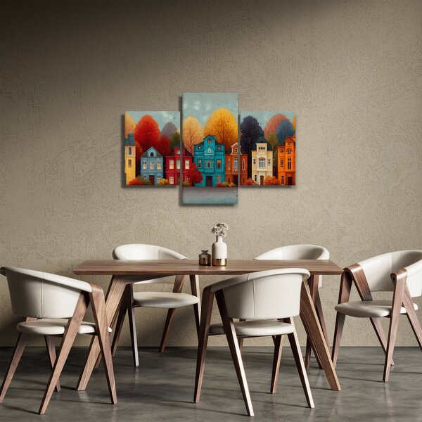 Kép - Festett őszi város (90x60 cm)