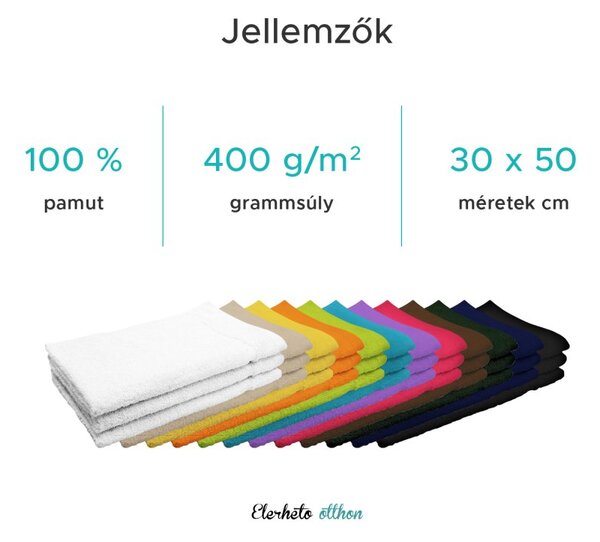Classic kis törölköző sötétszürke 30x50 cm, 100% pamut
