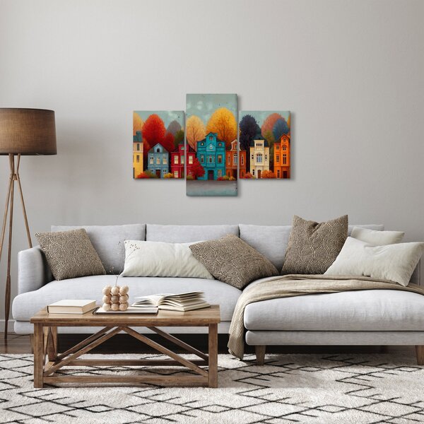 Kép - Festett őszi város (90x60 cm)