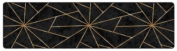 Fekete-arany mosható csúszásgátló szőnyeg 80 x 300 cm