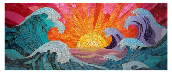 Kép - Hullámmozaik (120x50 cm)