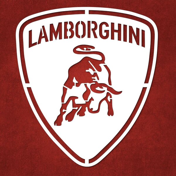 Fa autó logó - Lamborghini, Fehér