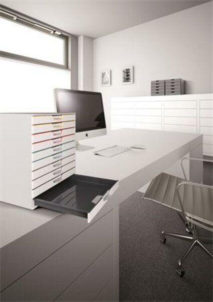 Irattároló, műanyag, 10 fiókos, DURABLE VARICOLOR&reg; 10, fehér (DB763027)