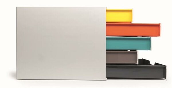 Irattároló, műanyag, 5 fiókos, DURABLE VARICOLOR&reg; 5, fehér (DB762527)