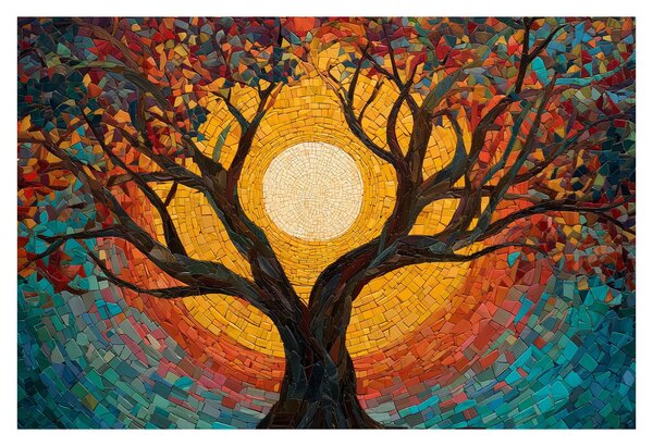 Kép - Nap az élet fájának koronájában (90x60 cm)