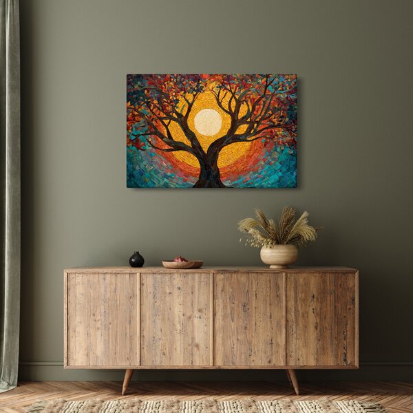 Kép - Nap az élet fájának koronájában (90x60 cm)