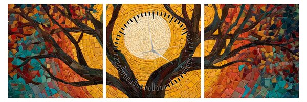 Kép - Nap az élet fájának koronájában (órával) (90x30 cm)