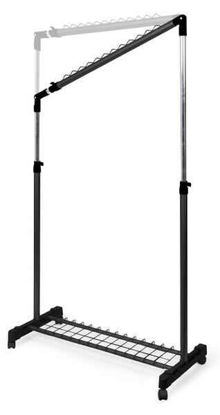 Fekete fém teleszkópos-gurulós ruhatartó állvány Under Stairs – Compactor