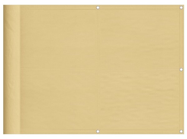 Homokszínű 100% oxford poliészter erkélyparaván 75 x 400 cm
