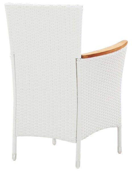 VidaXL Polyrattan Étkezőgarnitúra - Fehér - 9 részes