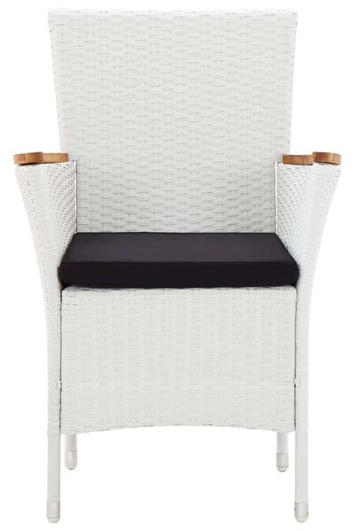 VidaXL Polyrattan Étkezőgarnitúra - Fehér - 9 részes