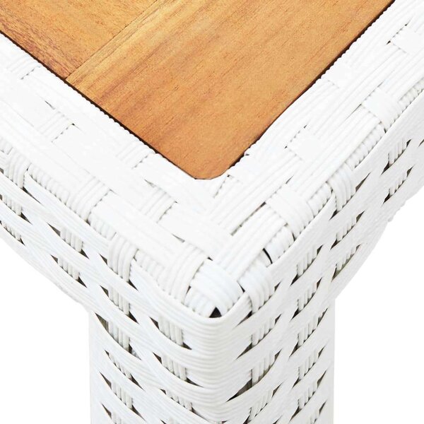 VidaXL Polyrattan Étkezőgarnitúra - Fehér - 9 részes