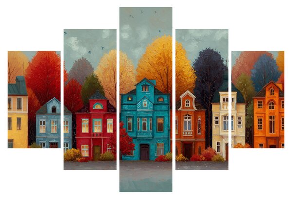 Kép - Festett őszi város (150x105 cm)