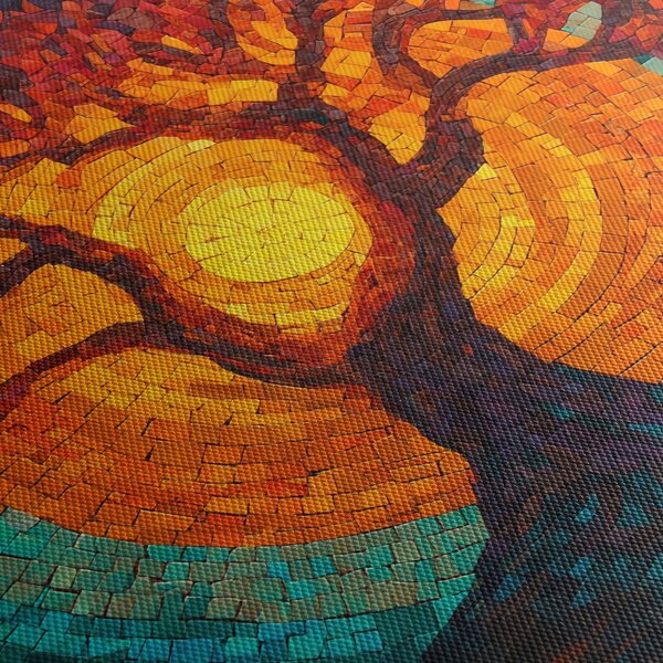 Kép - Az élet fája és a nap mozaikban (120x50 cm)