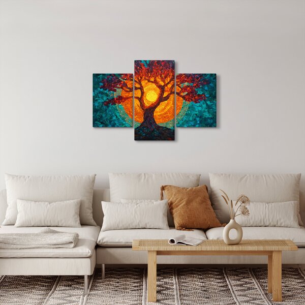 Kép - Az élet fája és a nap mozaikban (90x60 cm)