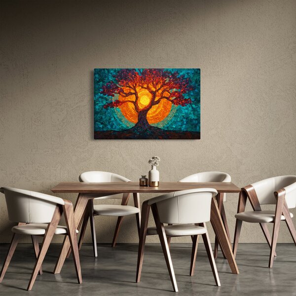 Kép - Az élet fája és a nap mozaikban (90x60 cm)