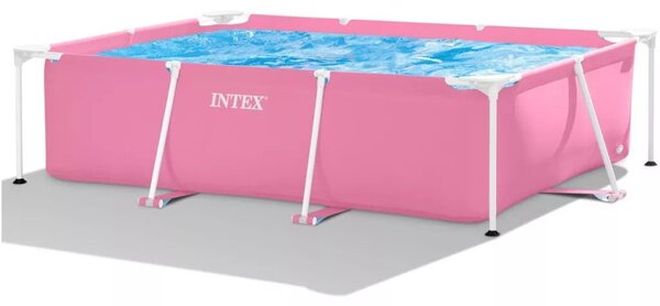 INTEX Metal medence 220 x 150 x 60 cm, rózsaszín (28266)