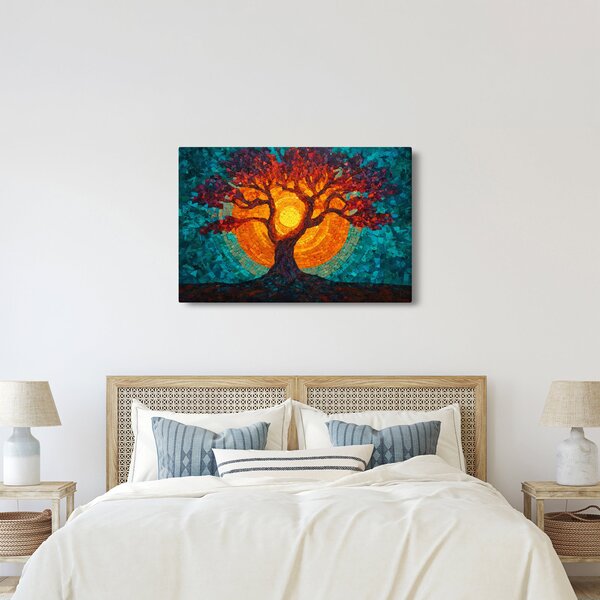 Kép - Az élet fája és a nap mozaikban (90x60 cm)
