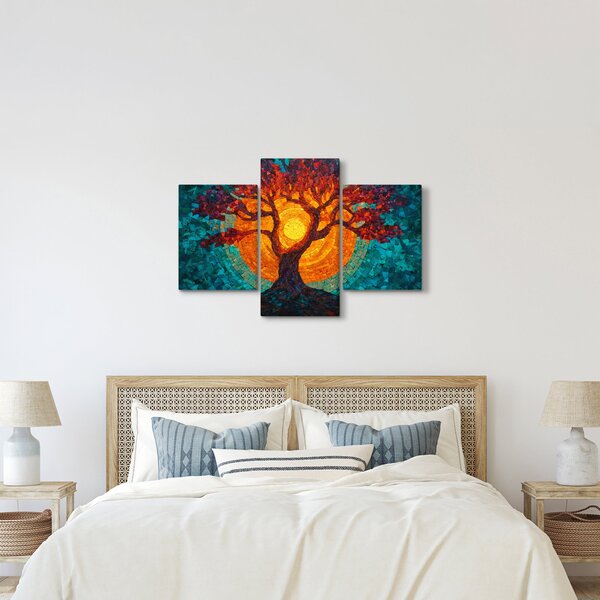Kép - Az élet fája és a nap mozaikban (90x60 cm)