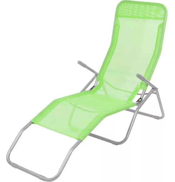 Strend Pro Jamaica napozóágy, 140 x 60 x 95 cm, zöld, összecsukható fémvázas kialakítás, állítható pozícióval, légáteresztő hálós fekvőfelülettel